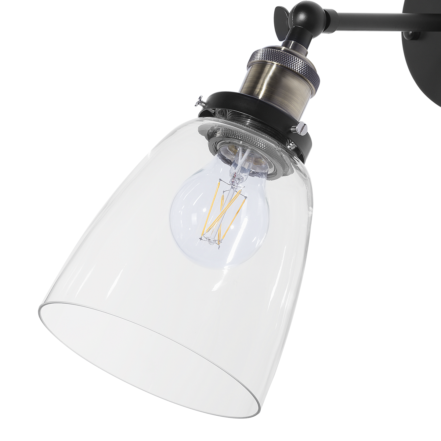 Wandlampe 2er Set LOVAT verstellbar Metall Transparent Schwarz