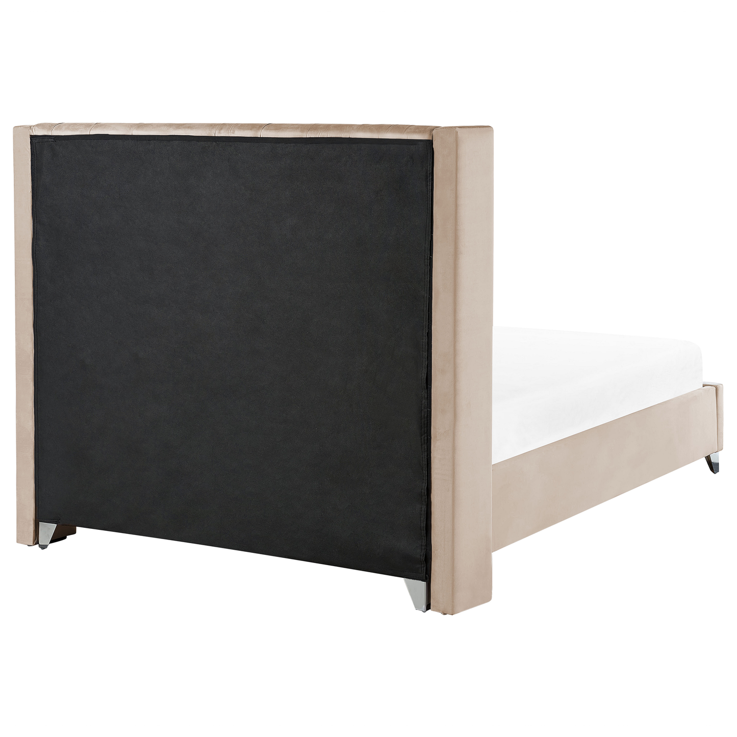 Bett mit Lattenrost Samtstoff LUBBON 160 x 200 cm Beige