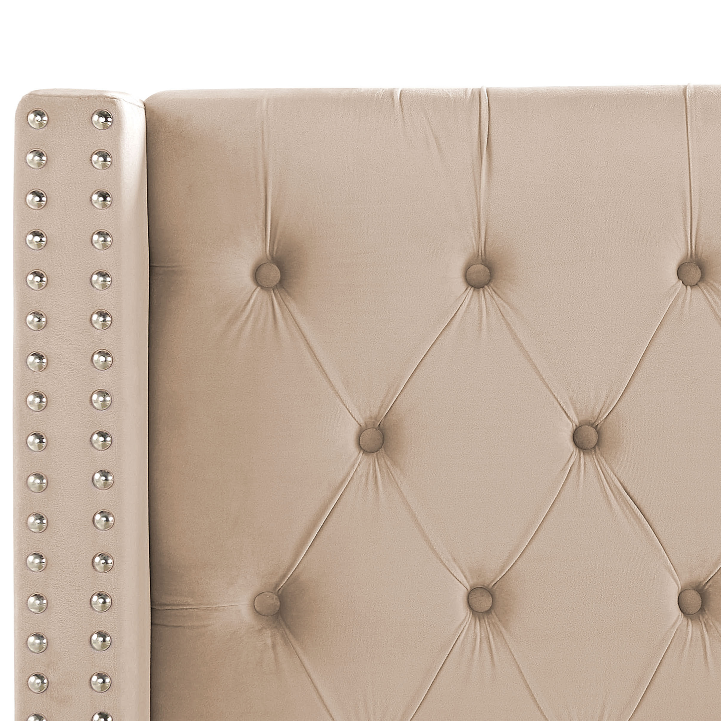 Bett mit Lattenrost Samtstoff LUBBON 160 x 200 cm Beige