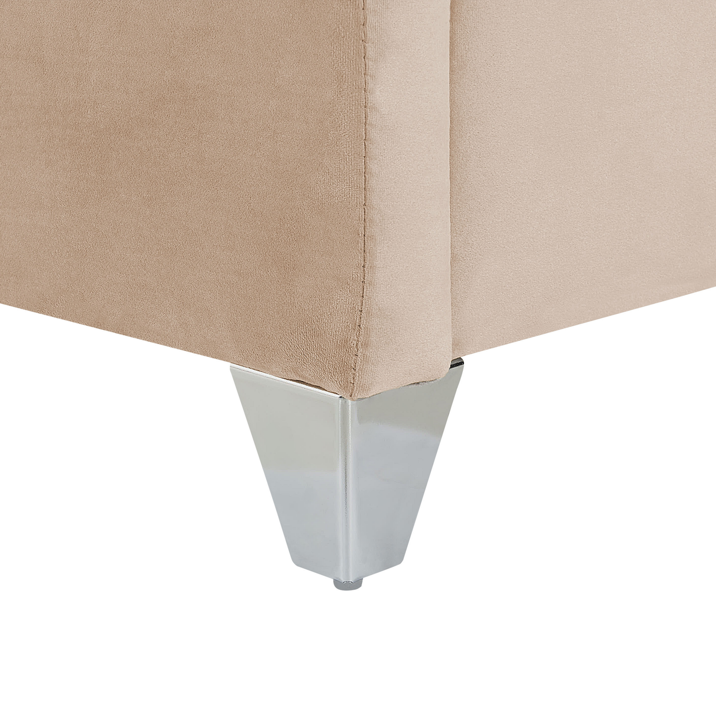 Bett mit Lattenrost Samtstoff LUBBON 160 x 200 cm Beige