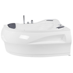 Whirlpool Badewanne mit Bluetooth Lautsprecher weiss mit LED 210 x 145 cm MONACO