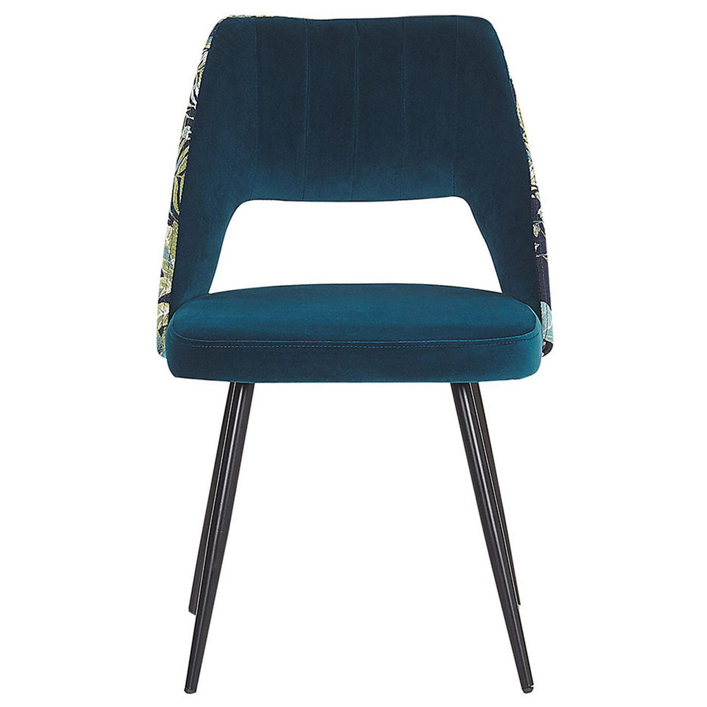 Esszimmerstuhl 2er Set ANSLEY Samtstoff Seeblau