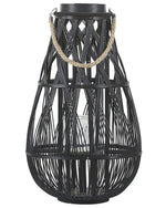 Laterne TONGA Bambusholz 56 cm Schwarz