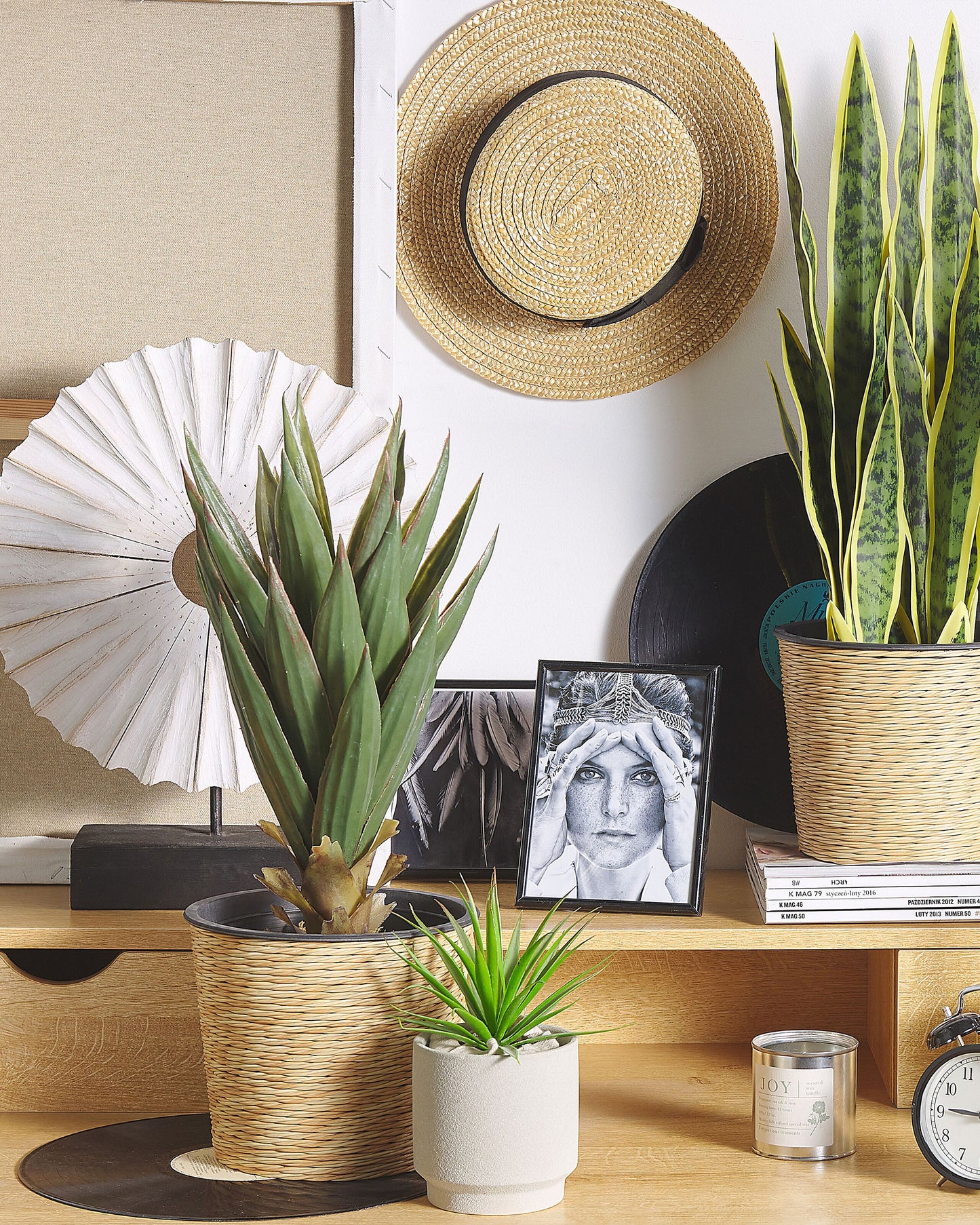 Kunstpflanze im Blumentopf 52 cm biegbare Zweige YUCCA