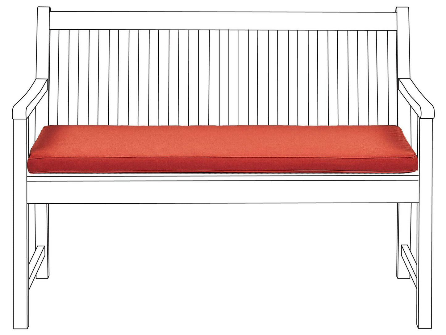 Bankauflage VIVARA 112 x 54 cm Dunkelrot