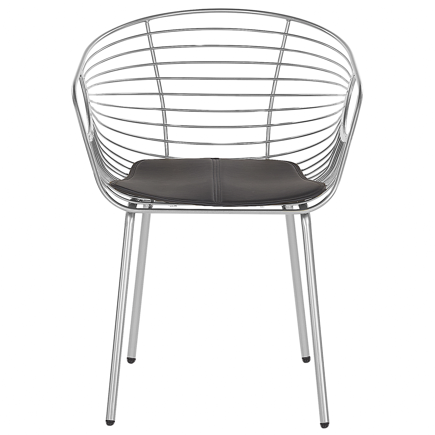 Esszimmerstuhl 2er Set HOBACK Metall Silber