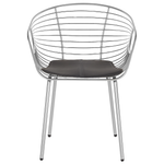 Esszimmerstuhl 2er Set HOBACK Metall Silber