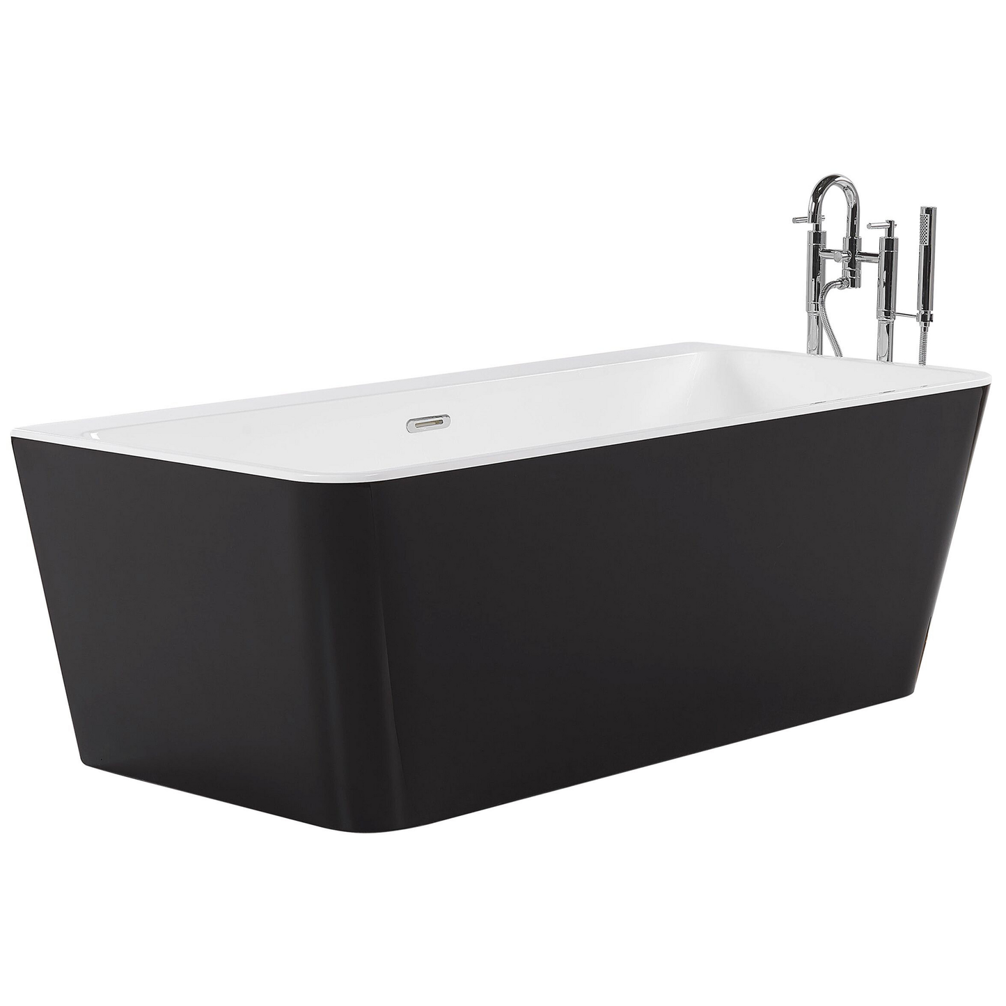 Badewanne schwarz rechteckig 170 x 80 cm HASSEL