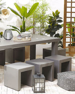 Gartenstuhl 2er Set TARANTO Beton Grau