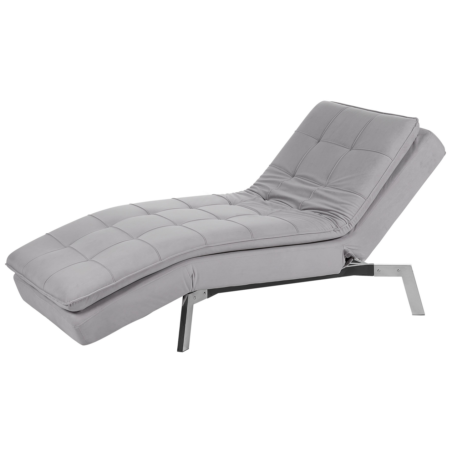 Chaiselongue Samtstoff hellgrau verstellbar LOIRET