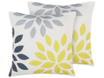 Gartenkissen 2er Set RIALE Blumenmuster 45 x 45 cm Bunt