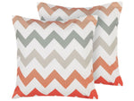 Gartenkissen 2er Set LAGARO ZickZack-Muster 45 x 45 cm Bunt