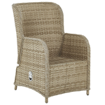 Lounge Set mit Tisch und Ottomane 2-Sitzer PONZA Polyrattan Beige