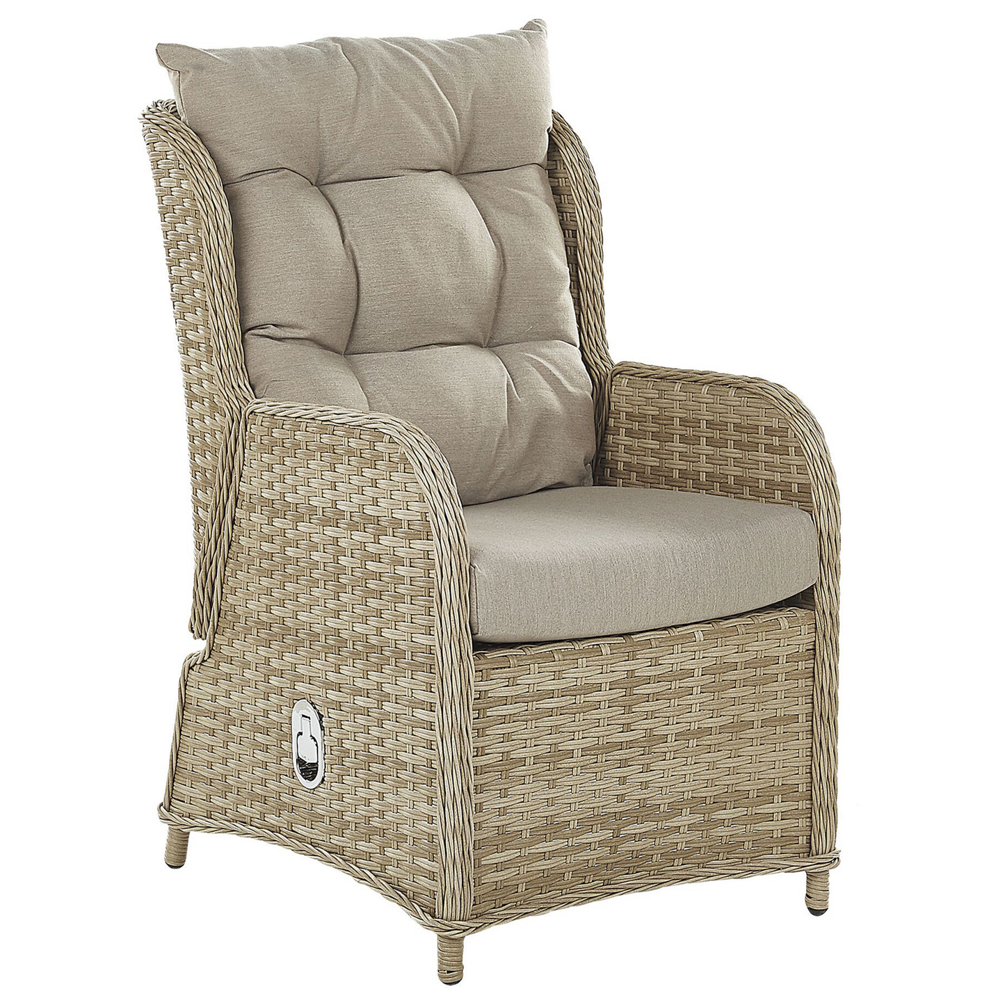 Lounge Set mit Tisch und Ottomane 2-Sitzer PONZA Polyrattan Beige