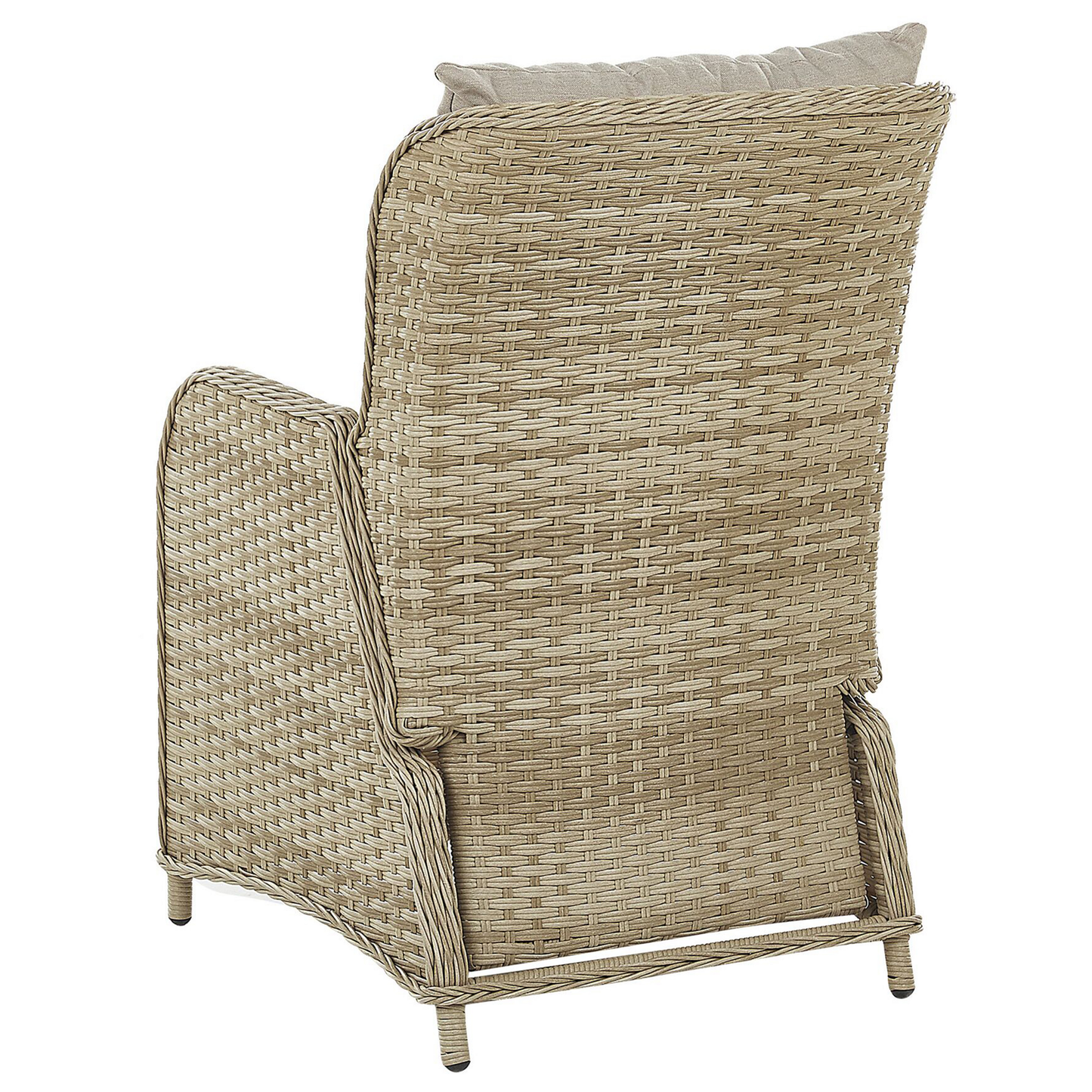 Lounge Set mit Tisch und Ottomane 2-Sitzer PONZA Polyrattan Beige