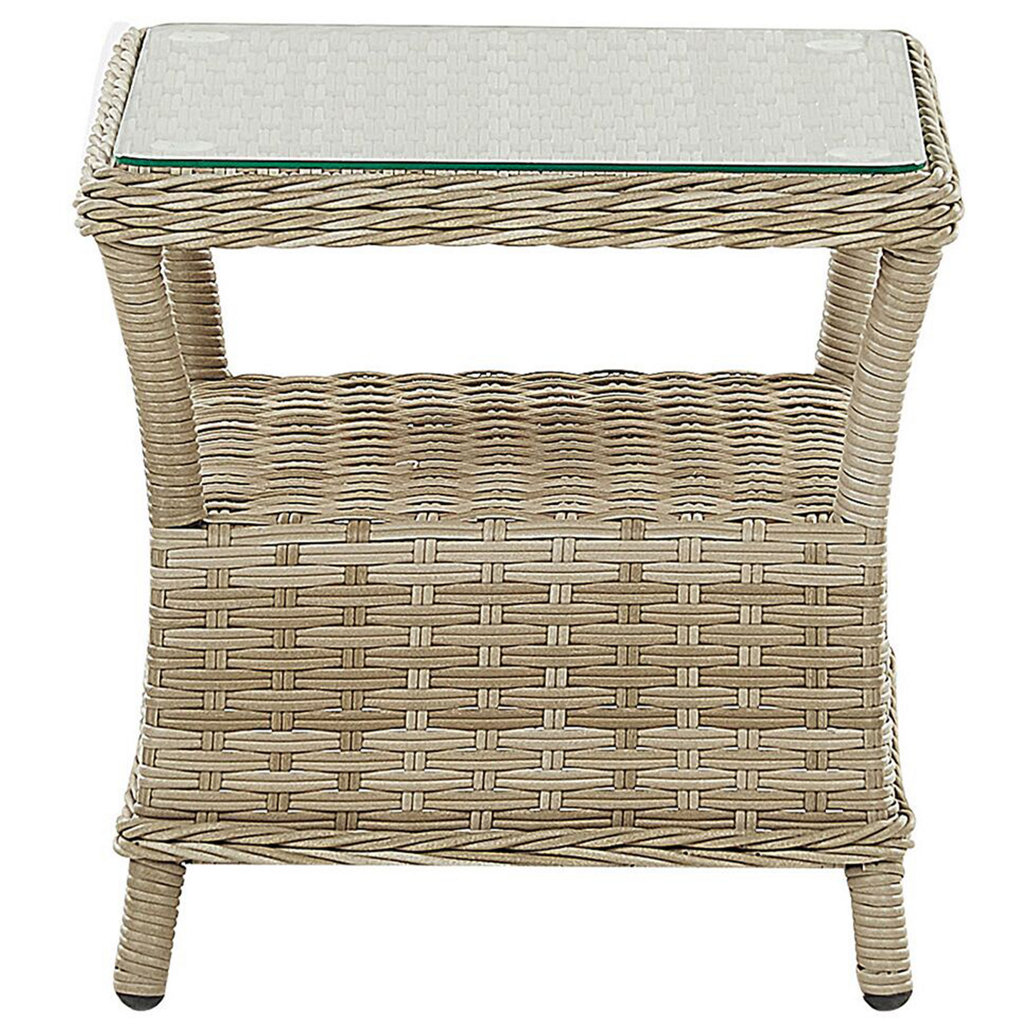 Lounge Set mit Tisch und Ottomane 2-Sitzer PONZA Polyrattan Beige