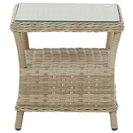 Lounge Set mit Tisch und Ottomane 2-Sitzer PONZA Polyrattan Beige