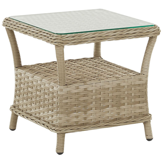 Lounge Set mit Tisch und Ottomane 2-Sitzer PONZA Polyrattan Beige