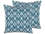 Gartenkissen 2er Set ANAGNI Geometrisches Muster 45 x 45 cm Blau