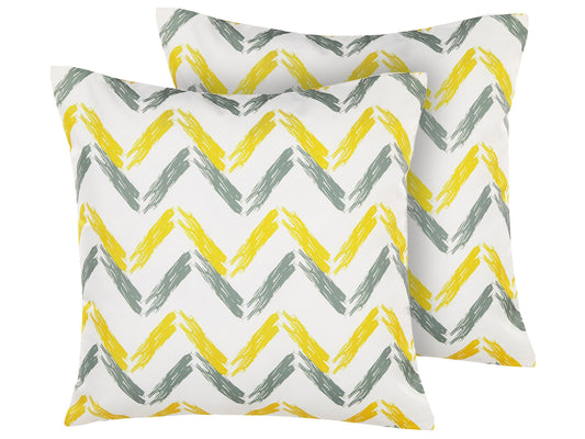 Gartenkissen 2er Set AFFILE ZickZack-Muster 45 x 45 cm Bunt