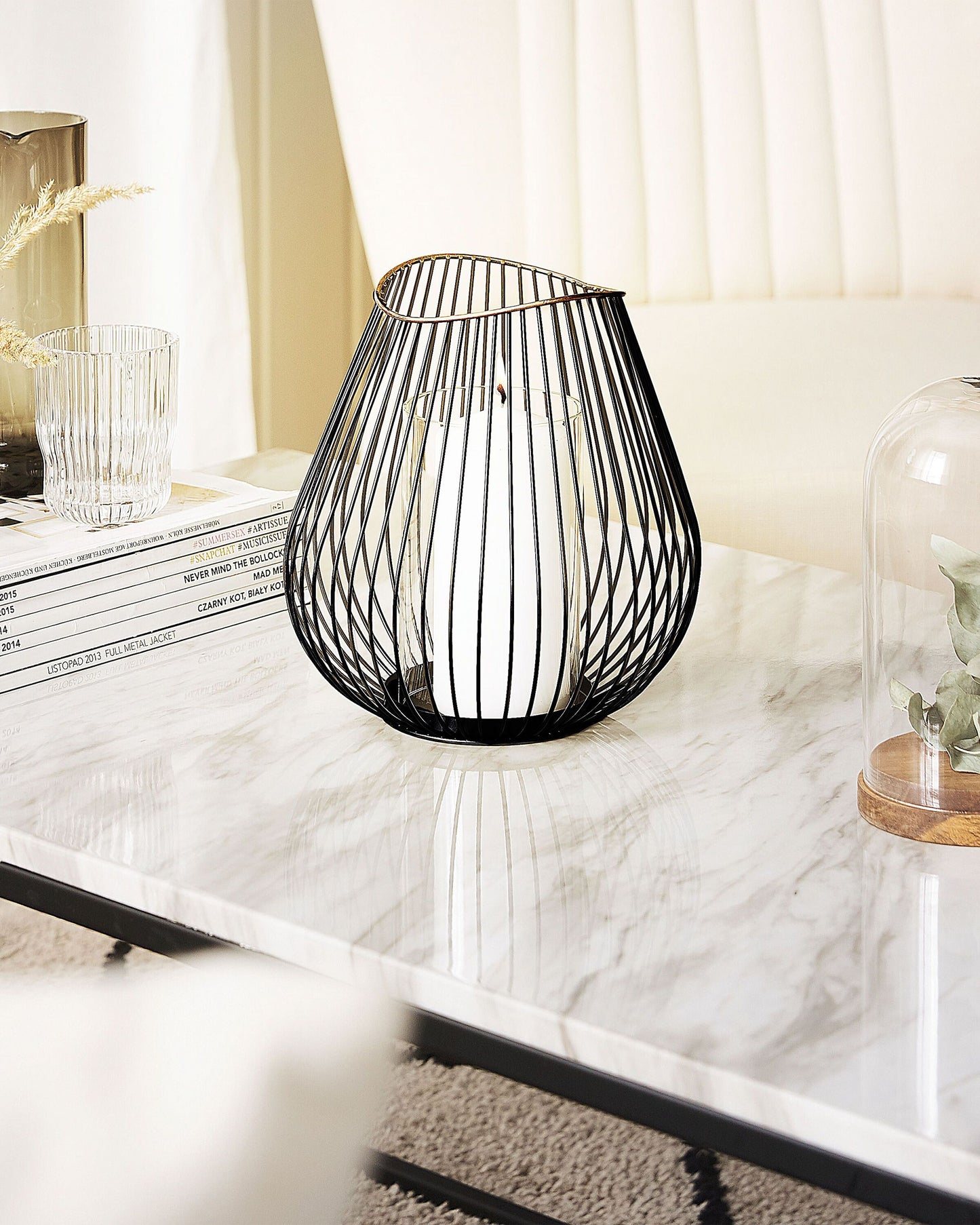 Laterne THURSTON Metall 22 cm Schwarz