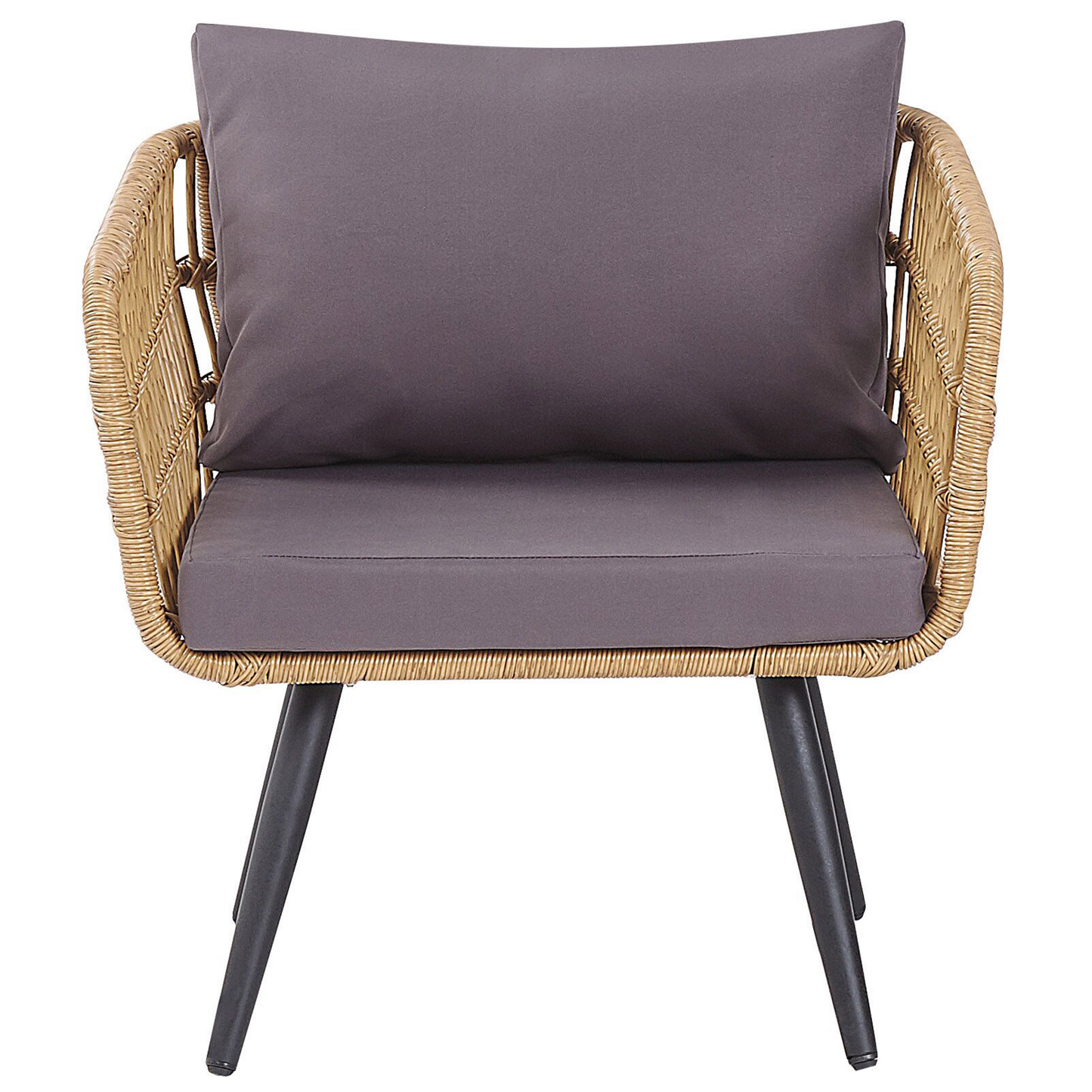 Lounge Set mit Tisch 4-Sitzer FOBELLO Polyrattan Beige