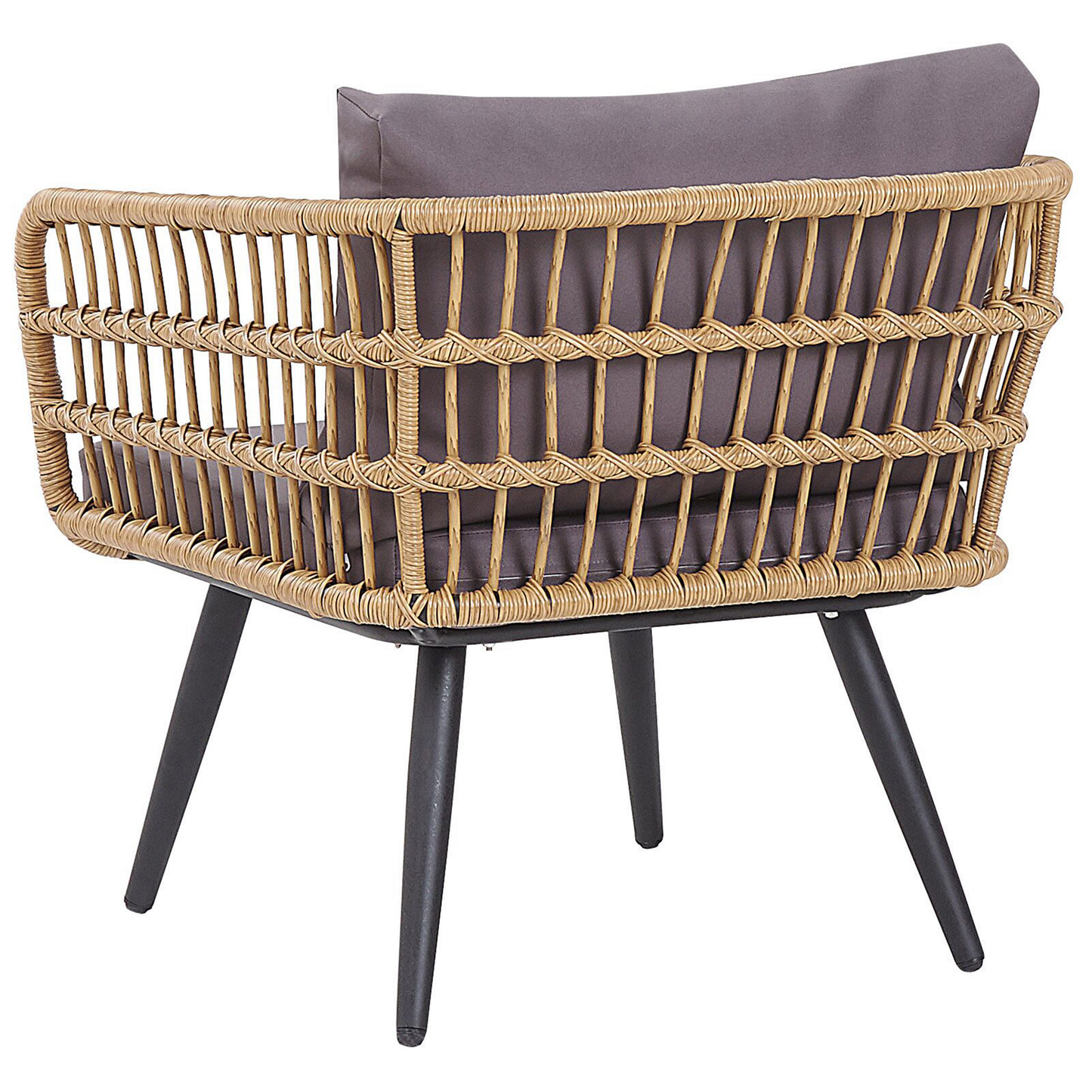 Lounge Set mit Tisch 4-Sitzer FOBELLO Polyrattan Beige