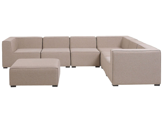 Garten Ecksofa mit Ottomane 7-Sitzer AREZZO linksseitig modular Beige