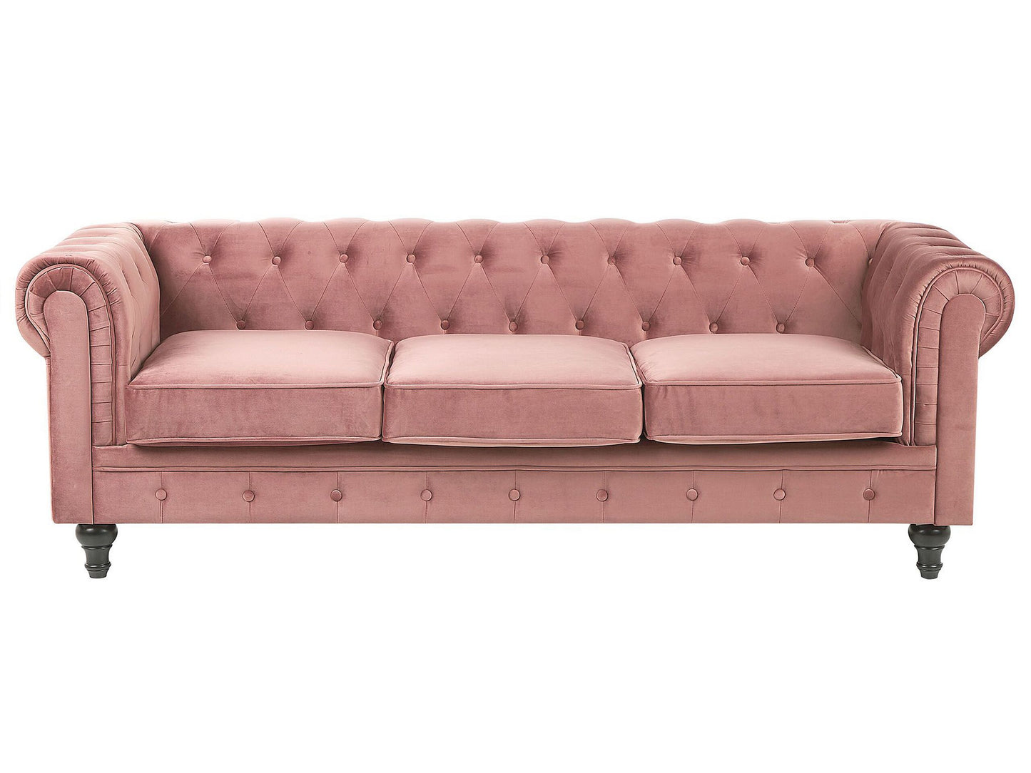 3-Sitzer Sofa Samtstoff rosa CHESTERFIELD