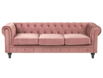 3-Sitzer Sofa Samtstoff rosa CHESTERFIELD