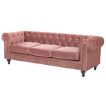 3-Sitzer Sofa Samtstoff rosa CHESTERFIELD