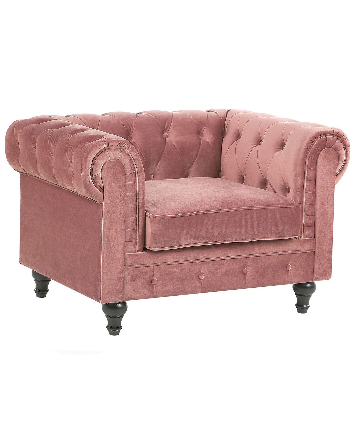 Sessel CHESTERFIELD Samtstoff Rosa