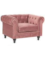 Sessel CHESTERFIELD Samtstoff Rosa