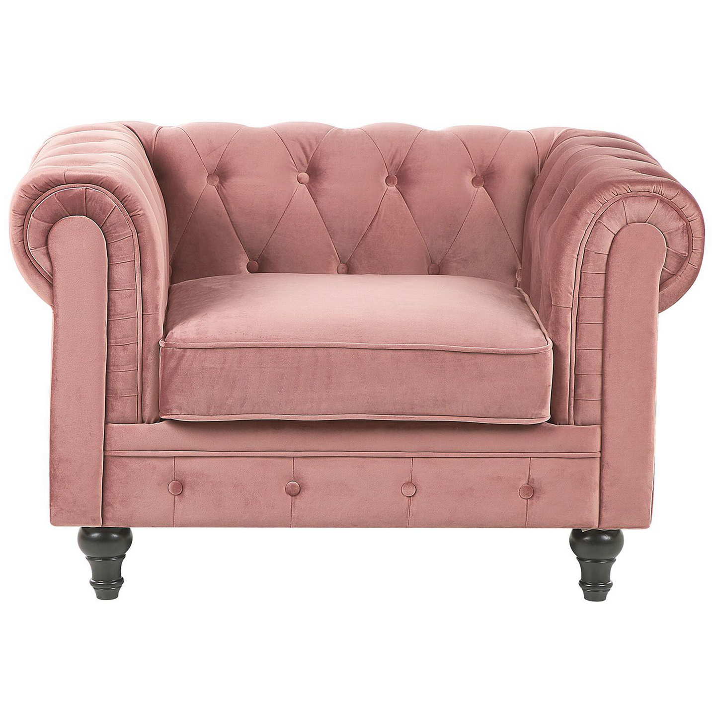Sessel CHESTERFIELD Samtstoff Rosa