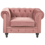 Sessel CHESTERFIELD Samtstoff Rosa