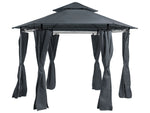 Pavillon PORTEL Metall 350 cm 350 cm Graphitgrau