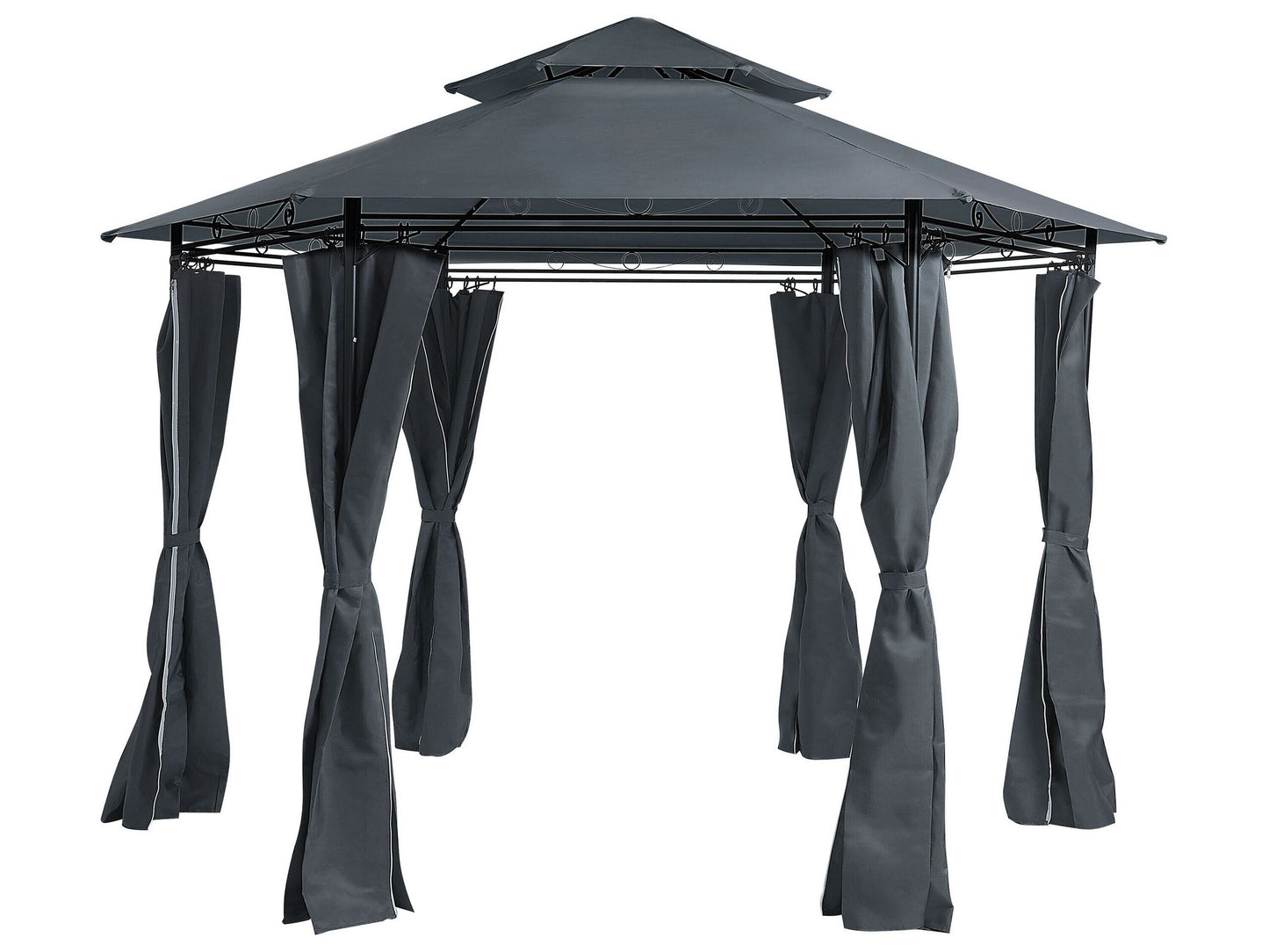 Pavillon PORTEL Metall 350 cm 350 cm Graphitgrau