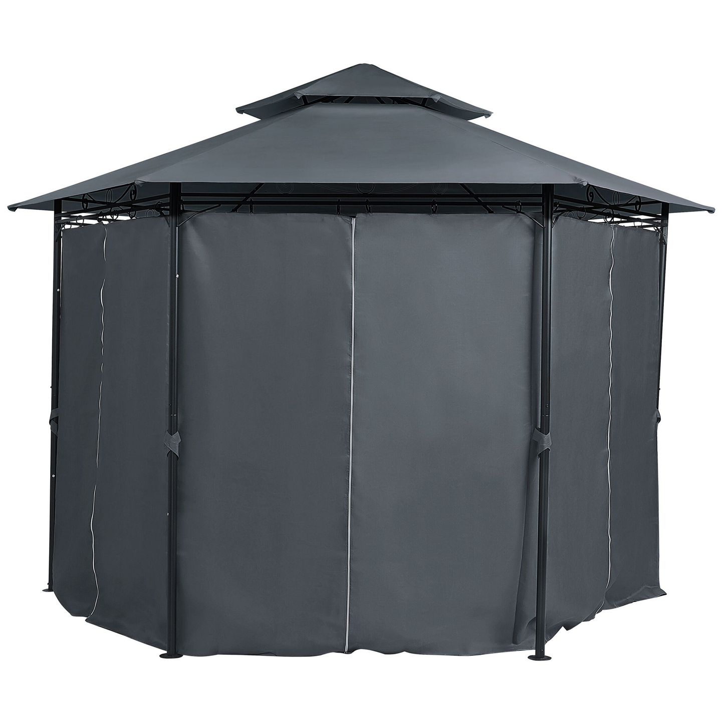 Pavillon PORTEL Metall 350 cm 350 cm Graphitgrau