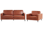 Sofa Set Lederoptik goldbraun 4-Sitzer SAVALEN