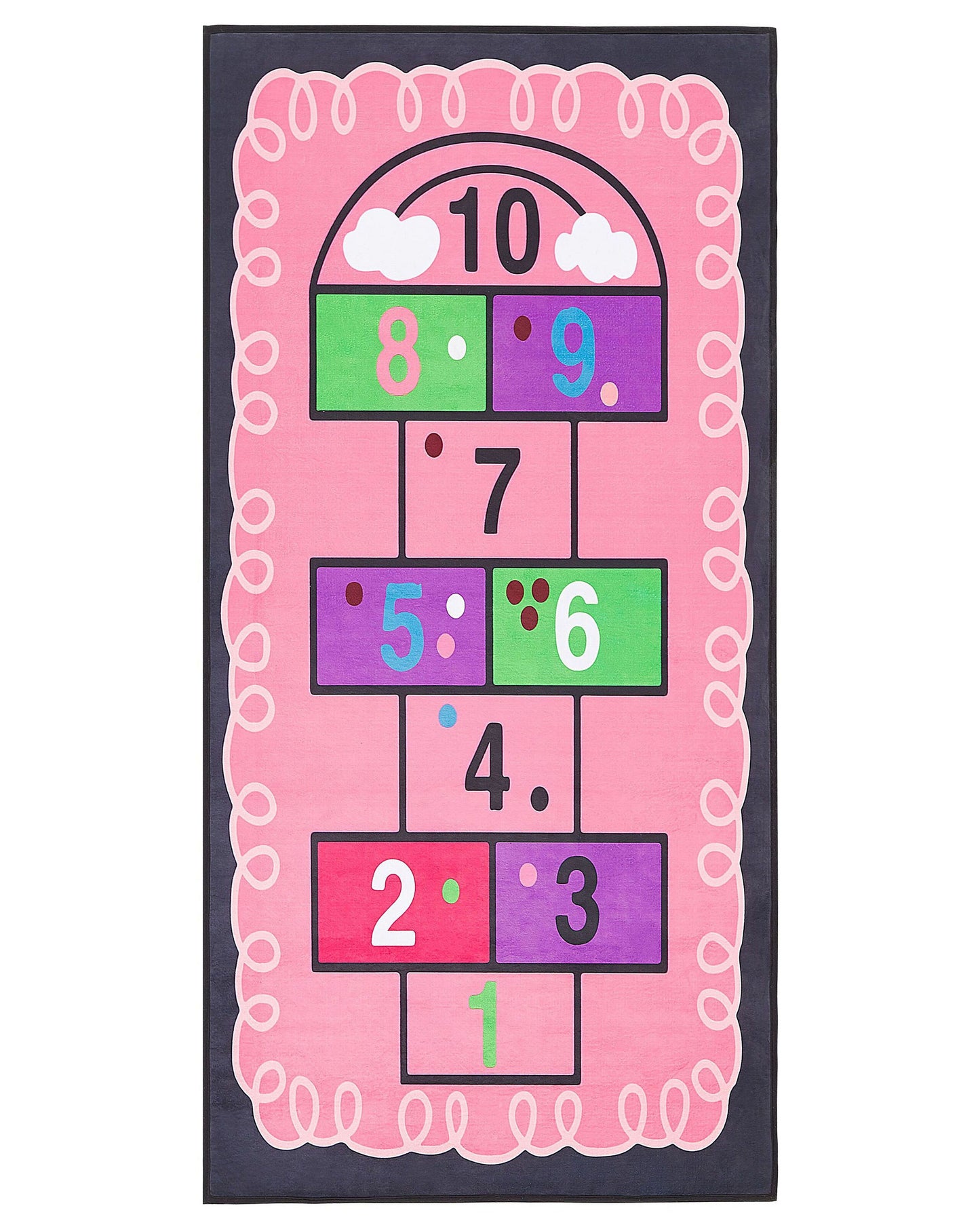 Kinderteppich rosa 80 x 150 cm mit Hüpfspiel Kurzflor HONAZ