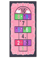 Kinderteppich rosa 80 x 150 cm mit Hüpfspiel Kurzflor HONAZ