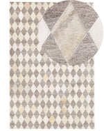 Teppich Kuhfell beige / braun 140 x 200 cm Patchwork Kurzflor SESLICE