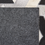 Teppich Kuhfell schwarz / grau 140 x 200 cm Patchwork Kurzflor NARMAN