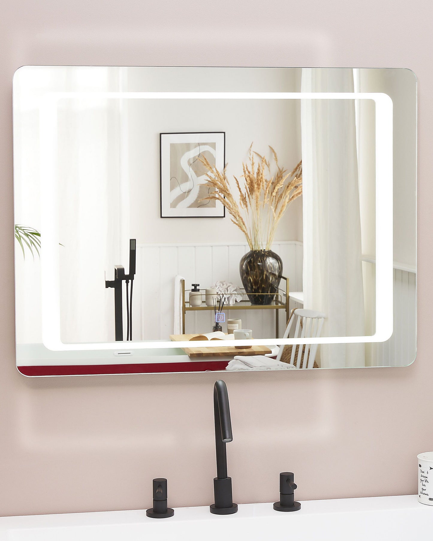 LED-Badezimmer-Spiegel WASSY 80 cm 60 cm Silber