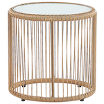 Bistro Set inkl. Kissen LABICO Polyrattan Hellbraun
