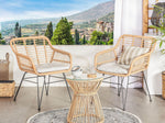 Bistro Set inkl. Kissen TRESTINA Polyrattan Hellbraun