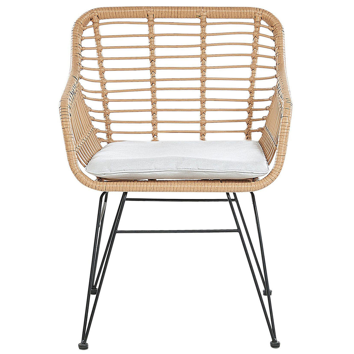 Bistro Set inkl. Kissen TRESTINA Polyrattan Hellbraun