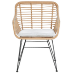 Bistro Set inkl. Kissen TRESTINA Polyrattan Hellbraun