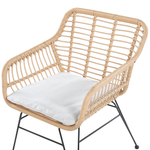 Bistro Set inkl. Kissen TRESTINA Polyrattan Hellbraun