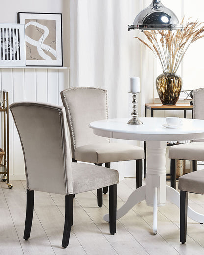 Esszimmerstuhl 2er Set Samtstoff Grau PISECO